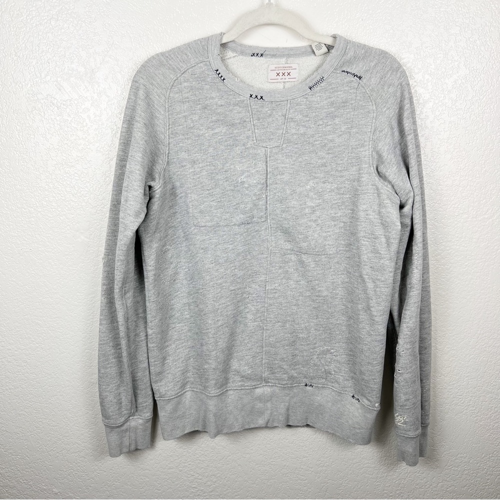 Scotch & Soda Gray Pullover Crewneck Sweater Cotton Blend Size Medium